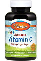Carlson Labs - Kid's Chewable Vitamin C, 250mg Natural Tangerine - Nutri.se