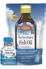 Carlson Labs The Very Finest Fish Oil 1600mg Omega-3s in liquid packets for cognitive, joint, and cardiovascular health.