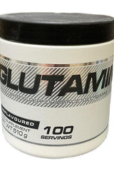 Cellucor Glutamine supplement container with 100 servings for improved recovery and performance.