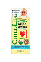 Child Life Organic Gripe Water for infants, soothing stomach discomfort safely and gently.