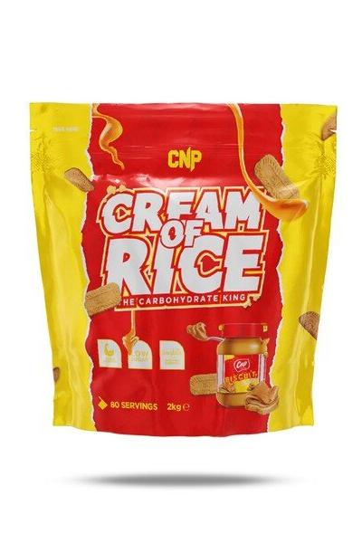 CNP Cream of Rice packaging featuring vibrant colors, highlighting complex carbohydrates for energy and recovery.
