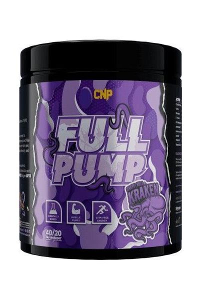 CNP Full Pump supplement container designed to enhance muscle pump and performance during workouts.