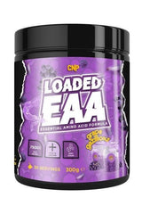 CNP Loaded EAA essential amino acid formula tub, 30 servings, promoting muscle recovery and performance.