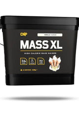 CNP Mass XL high calorie mass gainer in vanilla flavor, designed for muscle gain and recovery.