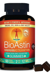 Cyanotech BioAstin Hawaiian Astaxanthin 60 gummies for immune support, eye health, skin wellness, and joint strength.