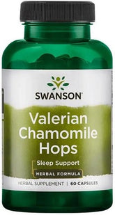 Swanson - Valerian, Chamomile & Hops - 60 kapselia
