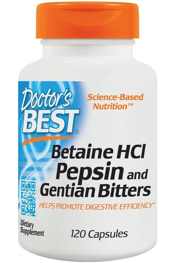 Doctor's Best - Betaine HCL Pepsin & Gentian Bitters - Nutri.se