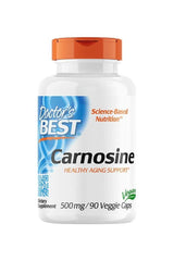 Doctor's Best Carnosine 500 mg, 90 veggie capsules for healthy aging and cognitive support.