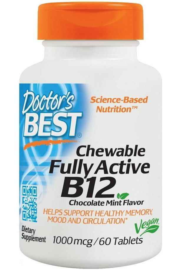 Doctor's Best - Chewable Fully Active B12, 1000mcg - 60 tablets