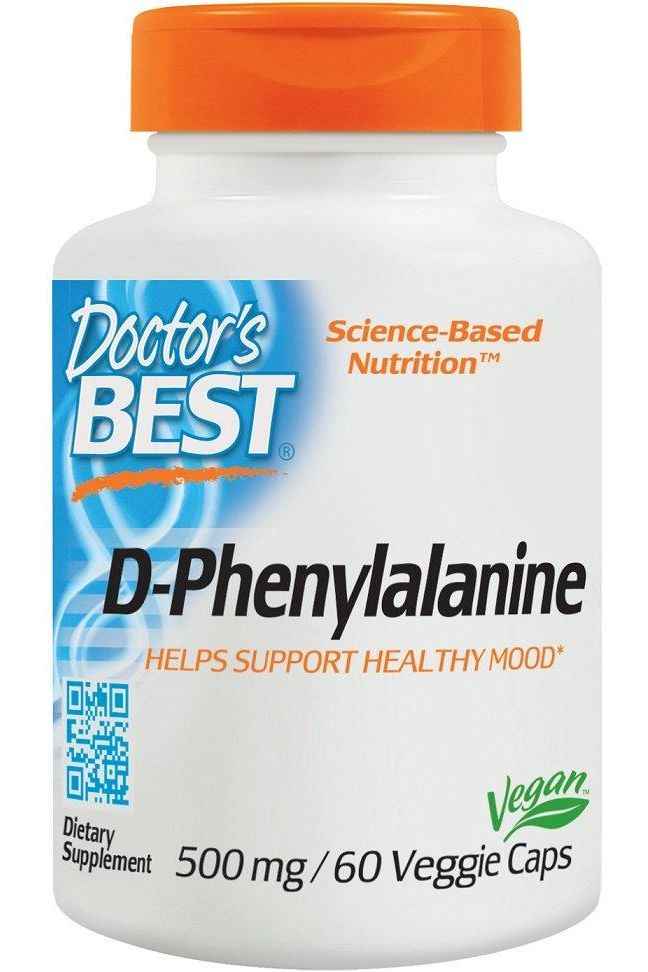 Doctor's Best - D-Phenylalanine, 500mg - 60 vcaps