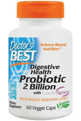 Doctor's Best - Digestive Health Probiotic 2 Billion with LactoSpore - 60 vcaps