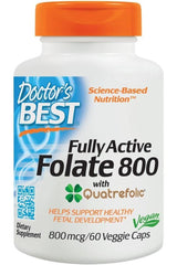 Doctor's Best - Fully Active Folate 800 with Quatrefolic, 800mcg - 60 vcaps - Nutri.se