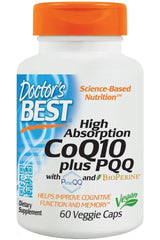Doctor's Best - High Absorption CoQ10 plus PQQ - 60 vcaps - Nutri.se