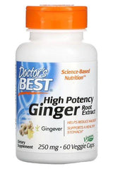 Doctor's Best - High Potency Ginger Root Extract, 250mg - 60 vcaps - Nutri.se