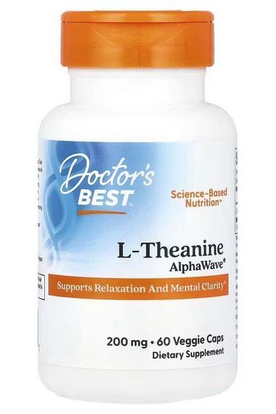 Doctor's Best L-Theanine AlphaWave 60 vcaps dietary supplement for relaxation and mental clarity