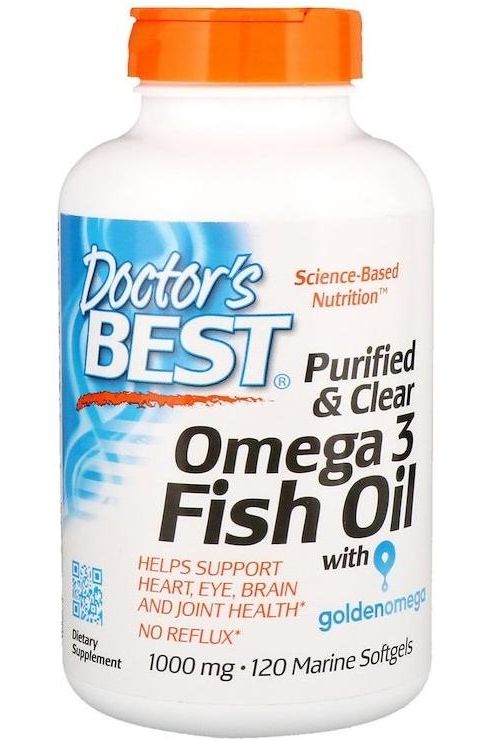 Doctor's Best - Purified & Clear Omega 3 Fish Oil, 1000mg - 120 marine softgels - Nutri.se