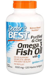 Doctor's Best - Purified & Clear Omega 3 Fish Oil, 1000mg - 120 marine softgels - Nutri.se