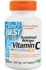 Doctor's Best - Sustained Release Vitamin C with PureWay-C, 500mg - 60 tablets - Nutri.se