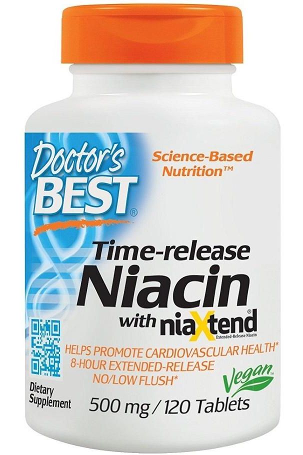 Doctor's Best - Time-release Niacin with niaXtend, 500mg - 120 tablets - Nutri.se