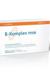 Dr. Enzmann B-Complex Mse dietary supplement box showcasing B vitamins for energy and health support.