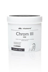 Dr. Enzmann Chrom III MSE supplement jar, a natural source of high-bioavailability trivalent chromium.