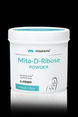 Mito-D-Ribose powder by Mitopharma, 200g container for energy and recovery support.