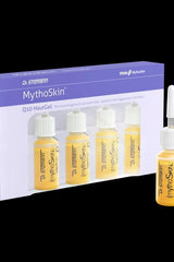Dr. Enzmann Mythoskin Q10 HautGel – four vials of high-quality coenzyme Q10 for skin regeneration.