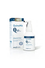 Dr. Enzmann QuinoMit Q10 ubikinol fluid in pump bottle with box, promoting energy and heart health.