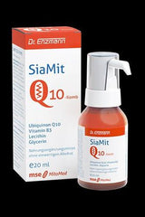 Dr. Enzmann SiaMit Q10 Comb 20 ml bottle with box, featuring ubiquinon Q10 and antioxidant benefits.