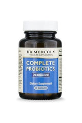 Dr. Mercola Complete Probiotics 70 Billion CFU bottle for healthy gut support and digestive health, 30 capsules.