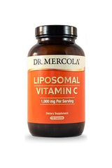 Dr. Mercola Liposomal Vitamin C, 180 capsules dietary supplement for immune support and collagen production.