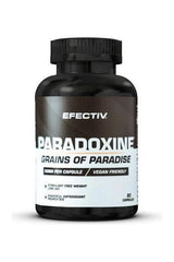 Efectiv Nutrition Paradoxine dietary supplement bottle with Grains of Paradise extract for weight management and energy.