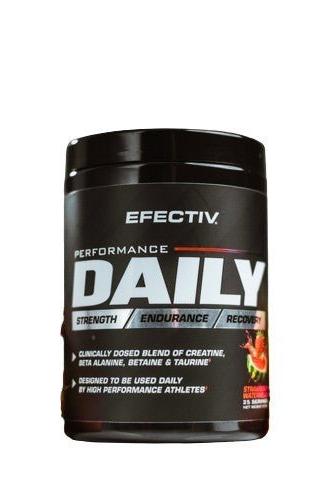 Efectiv Nutrition Performance Daily supplement jar, enhancing strength and endurance for athletes.