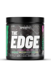 EFECTIV The EDGE pre-workout formula container, featuring transparent ingredients for enhanced energy and focus.