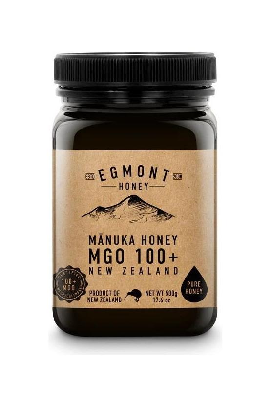 Egmont Honey Manuka Honey MGO 100+, 500g jar, pure New Zealand honey, rich flavor and natural benefits.