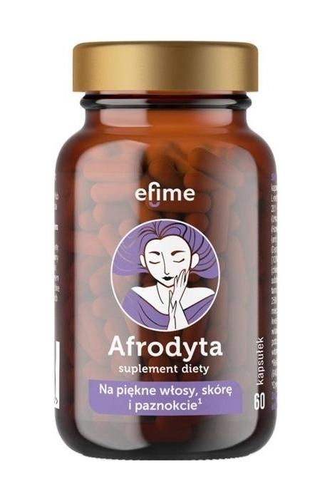 EkaMedica Efime Aphrodite dietary supplement bottle with 60 capsules for health and well-being.