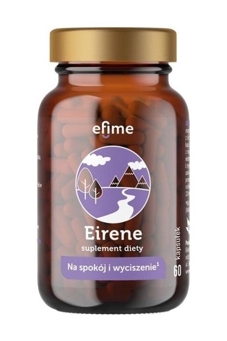 EkaMedica Efime Eirene supplement bottle containing 60 capsules for relaxation and mental health support.