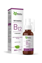 EkaMedica Vitamin B12 spray 30 ml for energy and nerve health, vegan friendly.