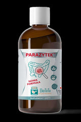 EkoToTu Parazytek Liquid bottle for natural body detox and digestive health, featuring 9 herbal ingredients.