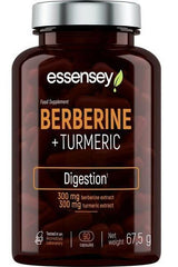 Essensey Berberine + Turmeric supplement bottle with 90 capsules for digestion support.
