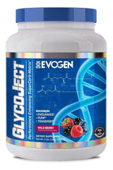 Evogen GlycoJect wild berry supplement for muscle fullness, pump, and endurance.