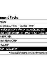 Nutrition facts for Extrifit BCAA 5000 mg showing amino acid content per serving.