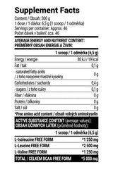 Supplement facts label for Extrifit BCAA Instant 300g, detailing ingredients and nutritional information.