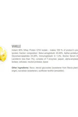 Extrifit CFM Instant Whey Isolate 90 Vanilla flavor ingredients and nutrition details.