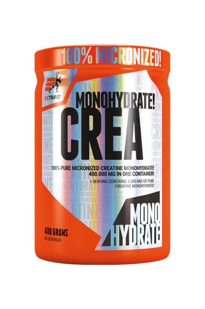 Extrifit Crea Monohydrate 400g container with 100% micronized creatine label.