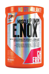 Extrifit E.nox Shock Cherry pre-workout supplement for muscle pump and vascularity, 690 grams.