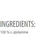 Ingredients list showing 100% L-glutamine for Extrifit Gluta Pure supplement.