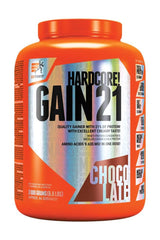 Extrifit Hardcore Gain 21 protein gainer in chocolate flavor, 3090 grams, for muscle gain and recovery.