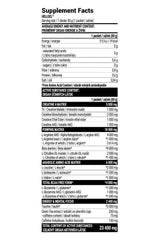 Supplement facts for Extrifit Hellgel, detailing ingredients and nutritional information in a clear format.