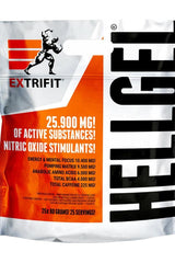 Extrifit Hellgel pack showcasing 25,900 mg of active substances and nitric oxide stimulants for enhanced training.